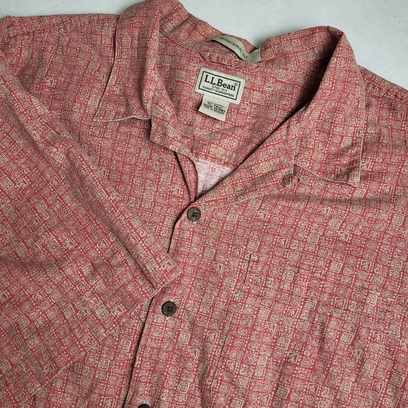 L.L. Bean Other - L.L.Bean Mens XL-Tall Button Down Camp Short Sleeve Shirt Traditional Fit Tribal